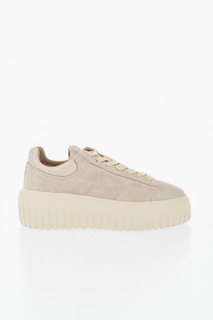 Sneakers Basse H-STRIPES in Suede con Suola Platform 5cm