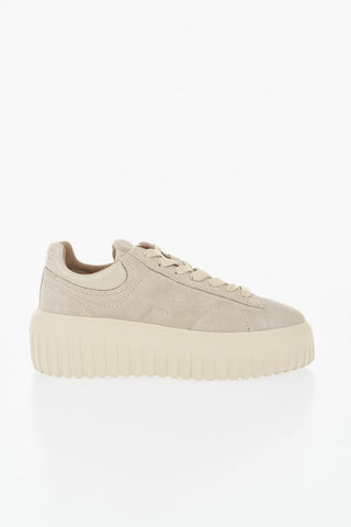 Low H-STRIPES Suede Sneakers with 5cm Platform Sole