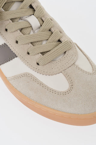 Sneakers Basse in Pelle e Suede con Soletta in Memory Foam