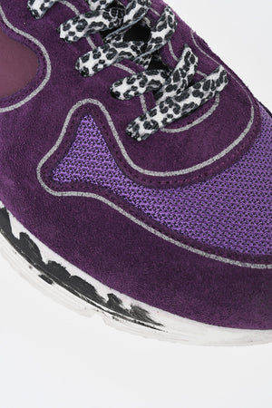 Low RUNNING Nylon and Suede Sneakers with Vintage Effect