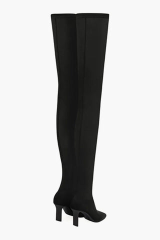 Mesh High Boots With Square Toe 9cm Heel
