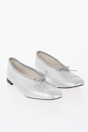 REPETTO X MARINE SERRE Ballerine LILOUCU LUN in Pelle Metallizzata con Luna in Rilievo