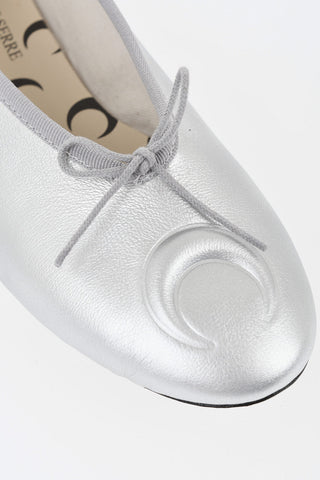 REPETTO X MARINE SERRE Ballerinas LILOUCU LUN aus metallisiertem Leder mit erhabener Mondapplikation
