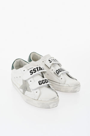 Sneakers Basse OLD SCHOOL in Pelle Effetto Vintage con Chiusura a Strappo