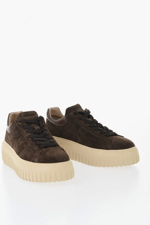 Low H-STRIPES Suede Sneakers with 5cm Platform