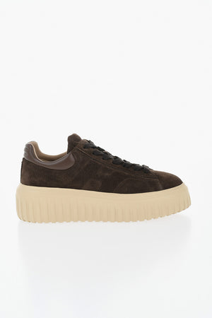 Low H-STRIPES Suede Sneakers with 5cm Platform