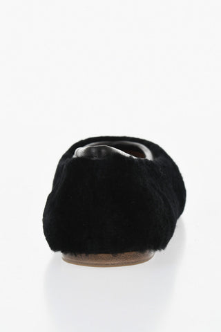 Ballerinas Aus Shearling Einfarbig