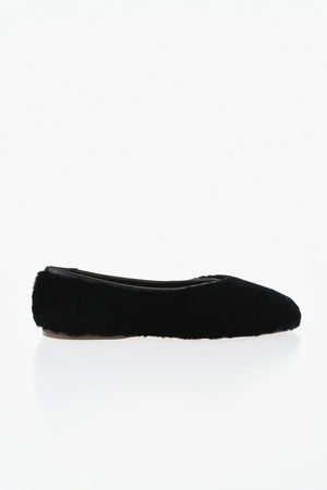 Ballerinas Aus Shearling Einfarbig