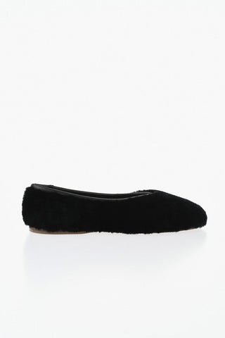 Ballerinas Aus Shearling Einfarbig