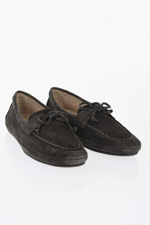 Suede Deck Loafers Solid Color