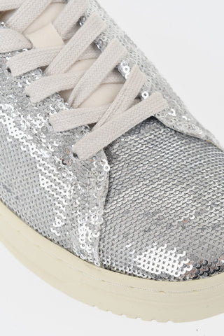 Sequin Low-Top Sneakers DALLAS With Crocodile-Effect Leather Detail