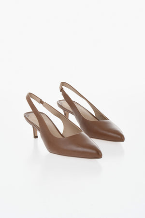 LAUREN Slingback in Pelle a Tinta Unita con Tacco Kitten 6cm
