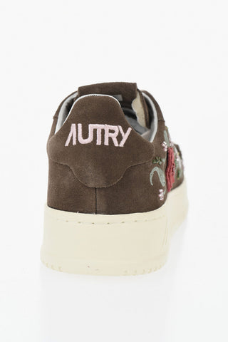 Suede Low-Top Sneakers DALLAS with Floral Details