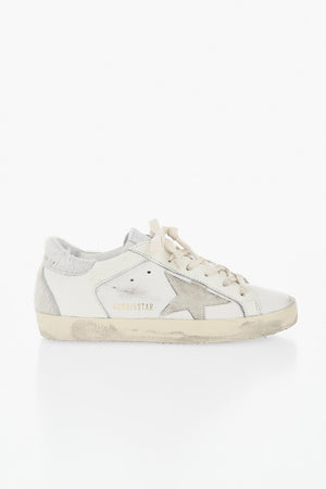 Sneakers Basse SUPER-STAR DOUBLE QUARTER in Pelle Effetto Vintage con Dettaglio in Cavallino