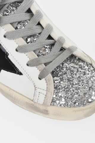 Sneakers Basse SUPER STAR CLASSIC in Pelle con Punta Glitterata
