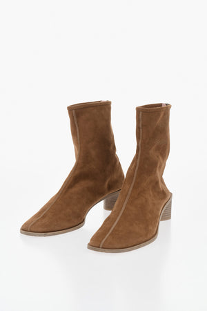 Suede Ankle Boots with Rear Zip and 5cm Heel
