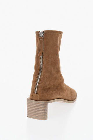 Stivaletti in Suede con Zip Posteriore Tacco 5cm
