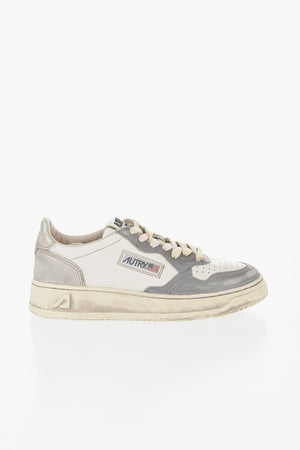 Sneakers Basse SUPER VINTAGE in Pelle Bicolore con Dettagli Metallizzati