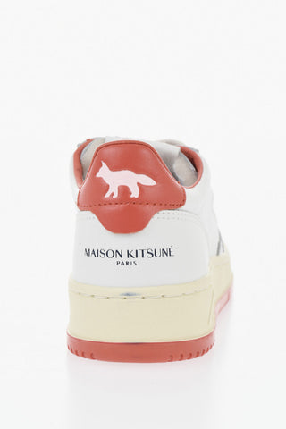 MAISON KITSUNE' Bicolour Leather Low-Top Sneakers MEDALIST