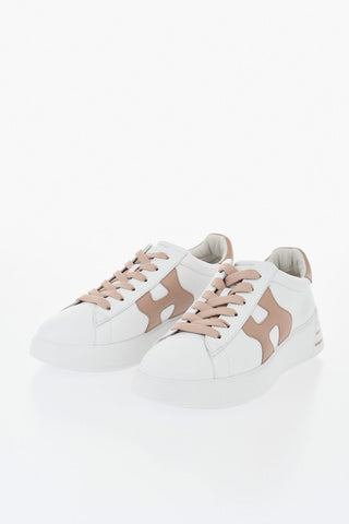 Low REBEL Leather Sneakers with Contrasting Details