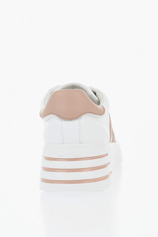 Low REBEL Leather Sneakers with Contrasting Details