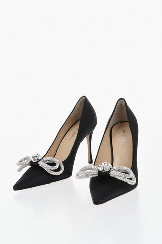 Decollete' in Satin con Maxi Fiocco Frontale in Gioielli 9cm