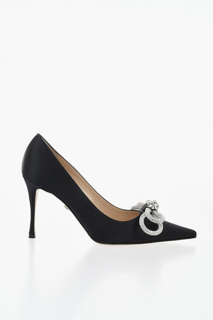 Decollete' in Satin con Maxi Fiocco Frontale in Gioielli 9cm