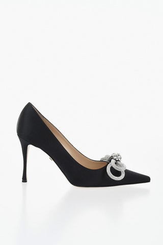 Decollete' in Satin con Maxi Fiocco Frontale in Gioielli 9cm