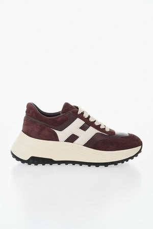 Sneakers in Pelle e Suede con Dettagli a Contrasto