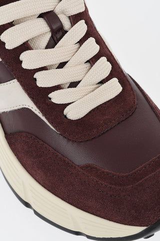 Leather and Suede Sneakers with Contrasting Details