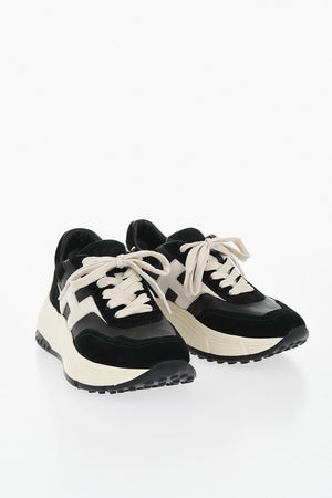Sneakers Basse in Pelle e Suede con Soletta in Memory Foam