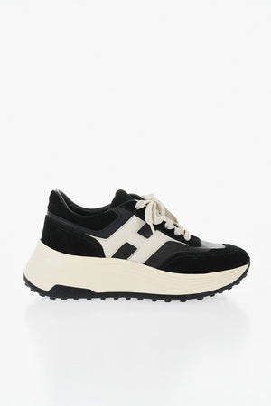 Sneakers Basse in Pelle e Suede con Soletta in Memory Foam