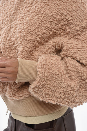 Bomber with Bouclé Pattern