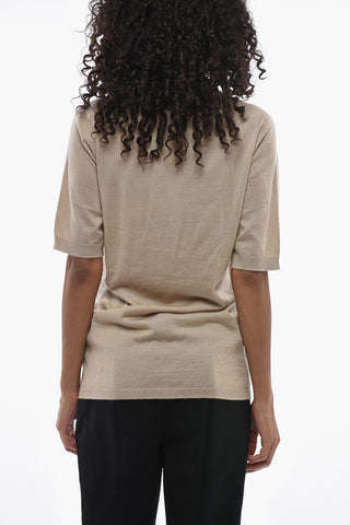 Cashmere and Silk Short-Sleeve Crewneck