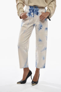 Stretch Denim Tie-Dye Effect Cargo Jeans 17cm