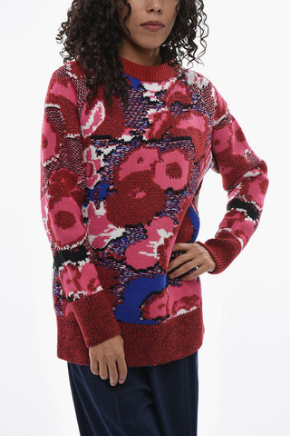 Floral Jacquard Crewneck Sweater