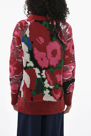 Floral Jacquard Crewneck Sweater