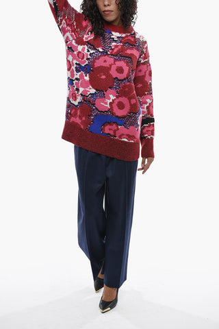 Floral Jacquard Crewneck Sweater