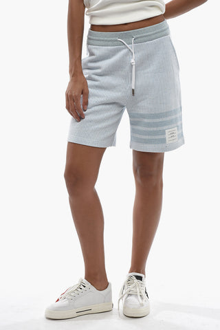 Ribbed Knit Shorts with Elastic Waist