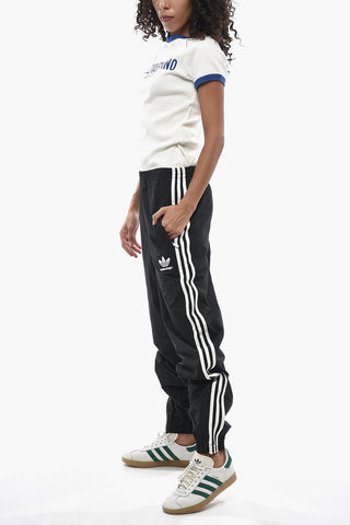 ADIDAS Cotton and Nylon Joggers with Contrasting Side Stripes