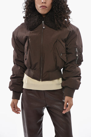 Padded Bomber With Faux-Fur Collar