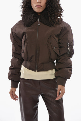 Padded Bomber With Faux-Fur Collar