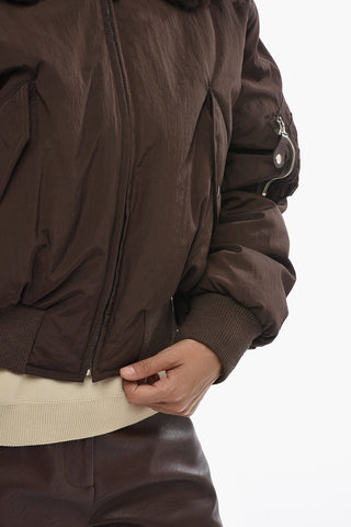Padded Bomber With Faux-Fur Collar