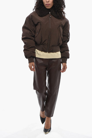 Padded Bomber With Faux-Fur Collar