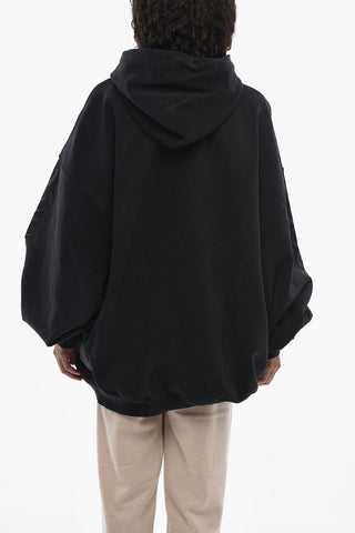 Cotton Oversized Hoodie With Embossed Detail