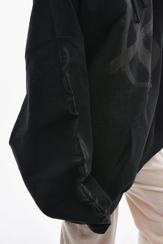 Cotton Oversized Hoodie With Embossed Detail