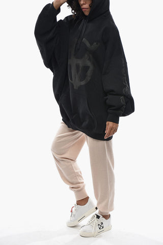 Cotton Oversized Hoodie With Embossed Detail