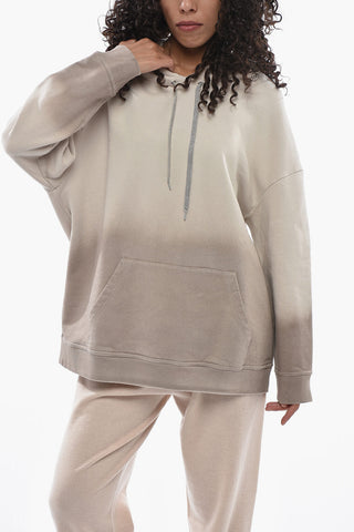 Brushed Cotton Hoodie with Sparkling-Effect Drawstrings