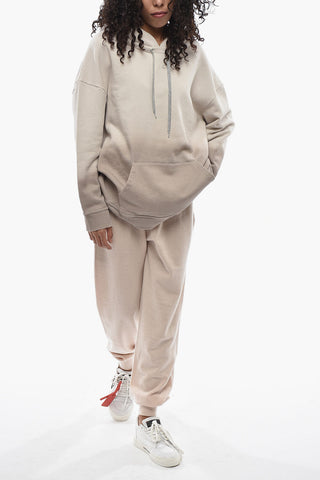 Brushed Cotton Hoodie with Sparkling-Effect Drawstrings