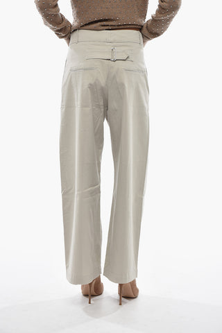Stretch Cotton Trousers with One Pleat